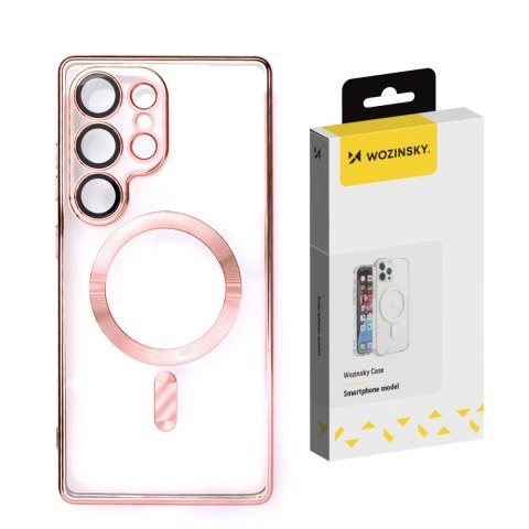 Etui Wozinsky Electroplated Case z Magsafe na Samsung Galaxy S25 Ultra - różowe