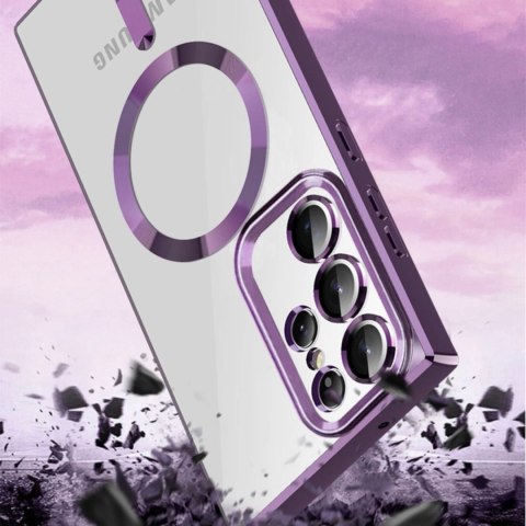 Etui Wozinsky Electroplated Magsafe na Samsung Galaxy S24 FE - niebieskie