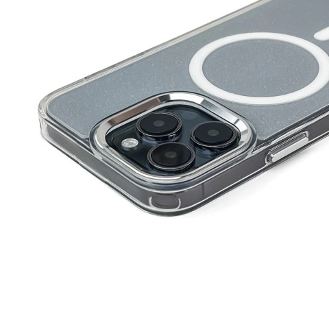 Etui Wozinsky Glitter Case z Mag Safe na Samsung Galaxy S24 FE - przezroczyste z brokatem