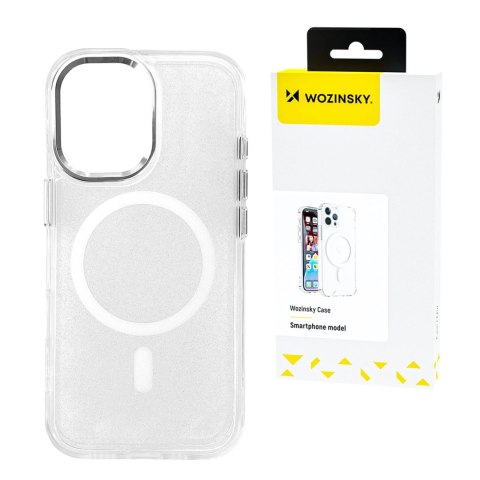 Etui Wozinsky Glitter Case z Mag Safe na Samsung Galaxy S25 Ultra - przezroczyste z brokatem