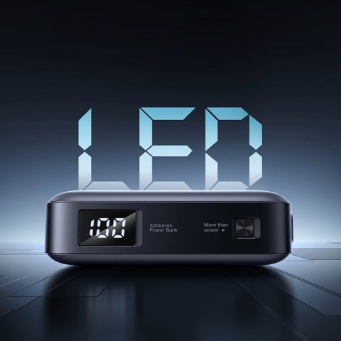 Powerbank Ugreen PB503 5000mAh z portem USB-C i zintegrowanym złączem USB-C - szary