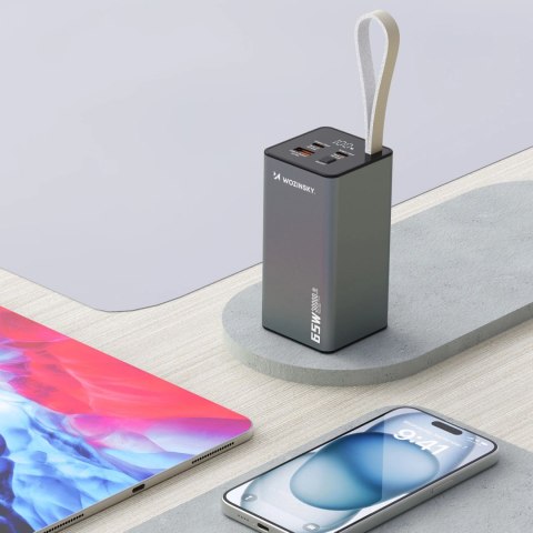 Powerbank Wozinsky K65+ 65W 30000mAh 2x USB-C, 1x USB-A 65W - czarny