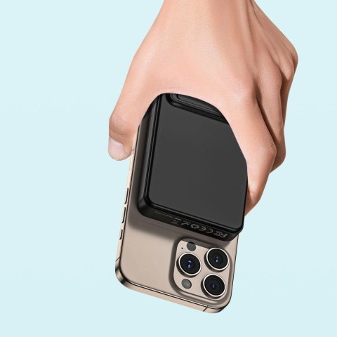 Powerbank Wozinsky WLWP-10KA0Y3S 22,5W PD Qi2 10000 mAh, z podstawką, 1x USB-A, 1x USB-C - czarny