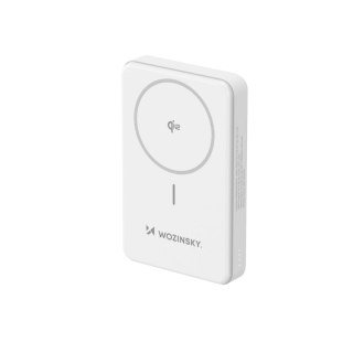 Powerbank Wozinsky WLWP-10KA0Y3WS 22,5W PD Qi2 10000 mAh, z podstawką, 1x USB-A, 1x USB-C - biały
