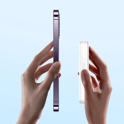 Powerbank Wozinsky WLWP-10KA0Y3WS 22,5W PD Qi2 10000 mAh, z podstawką, 1x USB-A, 1x USB-C - biały