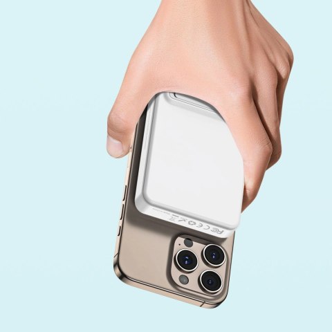 Powerbank Wozinsky WLWP-10KA0Y3WS 22,5W PD Qi2 10000 mAh, z podstawką, 1x USB-A, 1x USB-C - biały