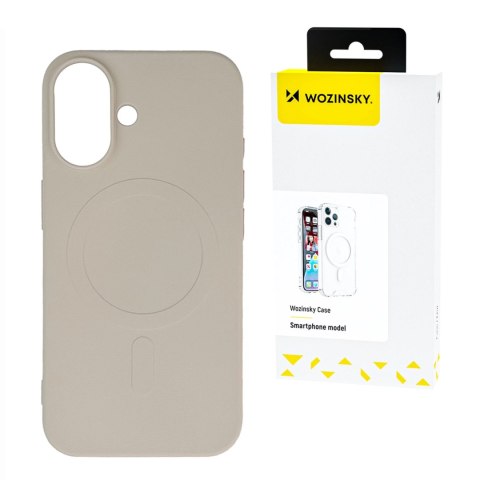 Silikonowe magnetyczne etui Wozinsky Silicone Case Magsafe na Samsung Galaxy S25 - beżowe