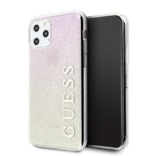 Oryginalne Etui Guess do iPhone 11 Pro Max różowo-złoty/gold pink hard case Gradient Glitter