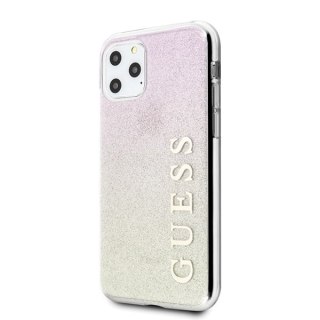 Oryginalne Etui Guess do iPhone 11 Pro Max różowo-złoty/gold pink hard case Gradient Glitter