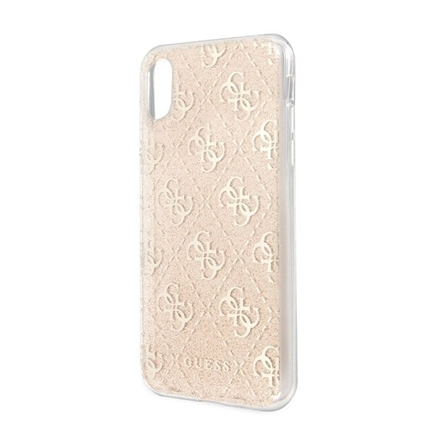 Oryginalne Etui Guess do iPhone X / Xs złoty/gold hard case Glitter