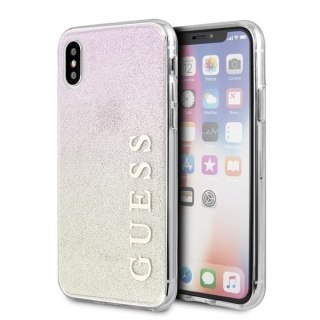 Oryginalne Etui Guess do iPhone X / Xs różowo-złoty/gold pink hard case Gradient Glitter