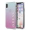 Oryginalne Etui Guess do iPhone X / Xs różowo-niebieski/pink blue hard case Gradient Glitter