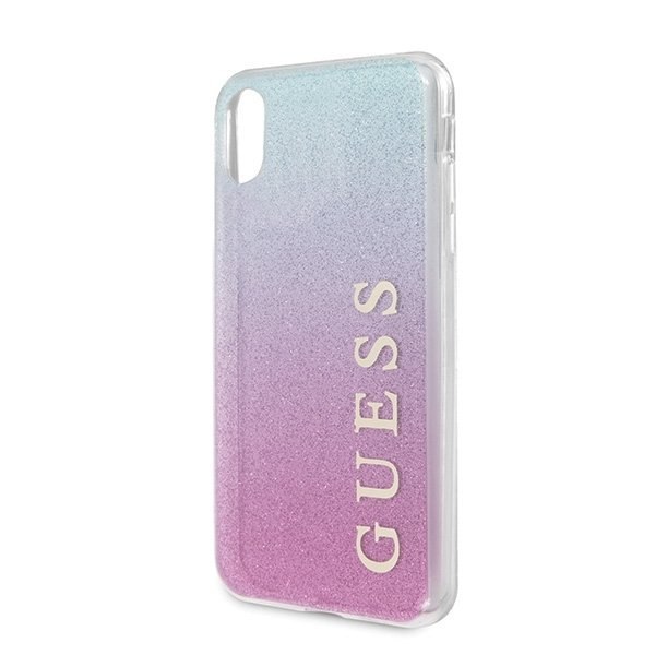 Oryginalne Etui Guess do iPhone X / Xs różowo-niebieski/pink blue hard case Gradient Glitter