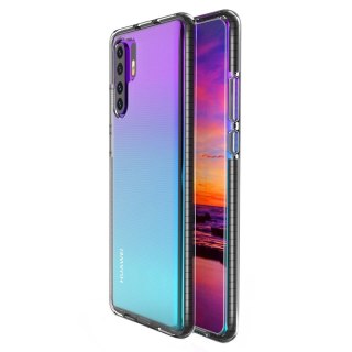 Żelowe etui z kolorową ramką do Huawei P30 Pro czarny