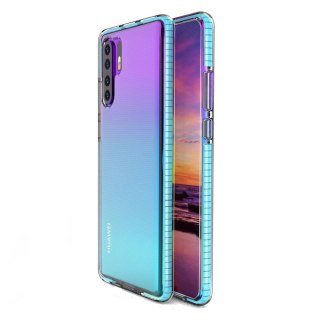 Żelowe etui z kolorową ramką do Huawei P30 Pro jasnoniebieski