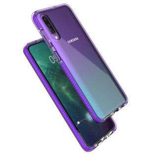 Żelowe etui z kolorową ramką do Samsung Galaxy A40 ciemnoniebieski