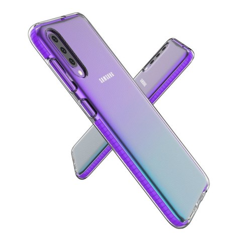 Żelowe etui z kolorową ramką do Samsung Galaxy A50 ciemnoniebieski