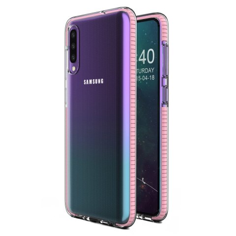 Żelowe etui z kolorową ramką do Samsung Galaxy A50 jasnoróżowy