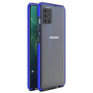 Żelowe etui z kolorową ramką do Samsung Galaxy A51 ciemnoniebieski