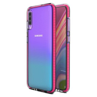 Żelowe etui z kolorową ramką do Samsung Galaxy A70 ciemnoróżowy