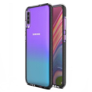 Żelowe etui z kolorową ramką do Samsung Galaxy A70 czarny