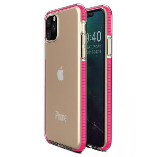 Żelowe etui z kolorową ramką do iPhone 11 Pro Max ciemnoróżowy