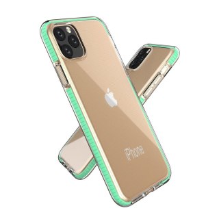 Żelowe etui z kolorową ramką do iPhone 11 Pro Max ciemnoróżowy