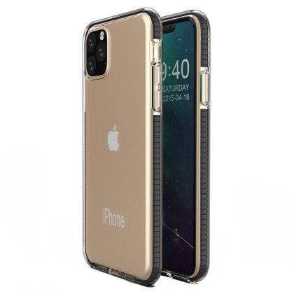 Żelowe etui z kolorową ramką do iPhone 11 Pro Max czarny