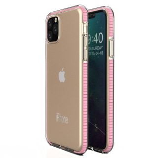 Żelowe etui z kolorową ramką do iPhone 11 Pro Max jasnoróżowy