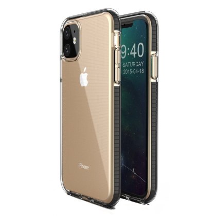 Żelowe etui z kolorową ramką do iPhone 11 czarny