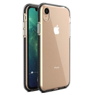 Żelowe etui z kolorową ramką do iPhone XR czarny