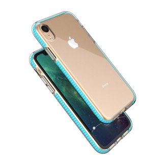 Żelowe etui z kolorową ramką do iPhone XR czarny