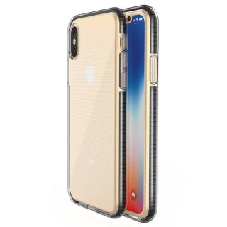 Żelowe etui z kolorową ramką do iPhone XS / iPhone X czarny