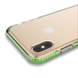 Żelowe etui z kolorową ramką do iPhone XS / iPhone X jasnoróżowy