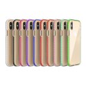 Żelowe etui z kolorową ramką do iPhone XS / iPhone X jasnoróżowy