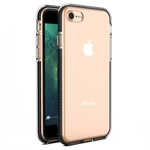 Żelowe etui z kolorową ramką do iPhone SE 2020 / iPhone 8 / iPhone 7 czarny