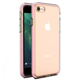 Żelowe etui z kolorową ramką do iPhone SE 2020 / iPhone 8 / iPhone 7 jasnoróżowy