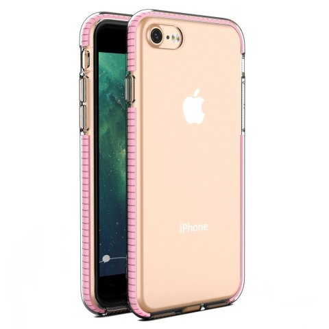 Żelowe etui z kolorową ramką do iPhone SE 2020 / iPhone 8 / iPhone 7 jasnoróżowy