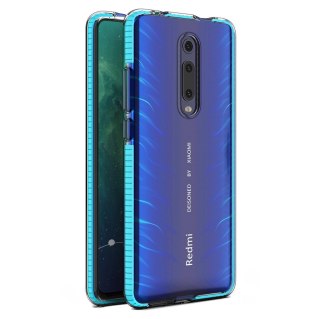 Żelowe etui z kolorową ramką do Xiaomi Mi 9T / Xiaomi Mi 9T Pro jasnoniebieski