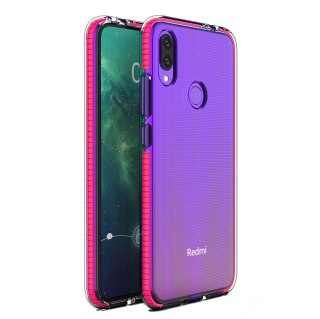 Żelowe etui z kolorową ramką do Xiaomi Redmi Note 7 ciemnoróżowy