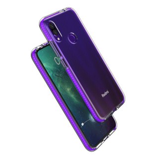 Żelowe etui z kolorową ramką do Xiaomi Redmi Note 7 ciemnoróżowy