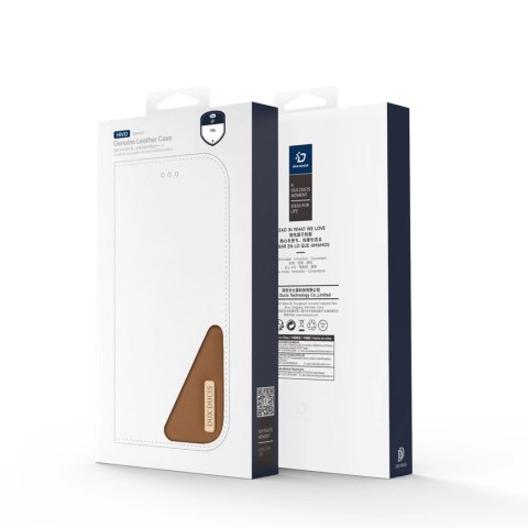 Etui Dux Ducis Hivo na iPhone 16e z klapką i ochroną RFID - brązowe