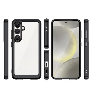 Etui Outer Space Case na Samsung Galaxy S25 Edge pokrowiec z elastyczną ramką - czarne