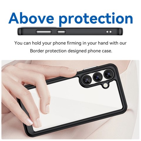 Etui Outer Space Case na Samsung Galaxy S25 Edge pokrowiec z elastyczną ramką - czarne