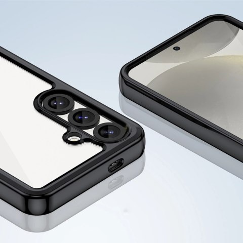 Etui Outer Space Case na Samsung Galaxy S25 Edge pokrowiec z elastyczną ramką - czarne