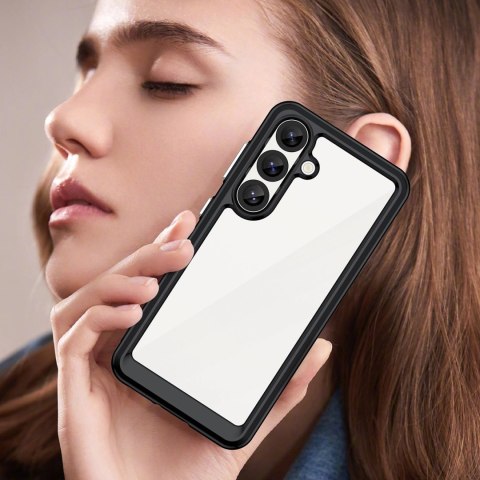 Etui Outer Space Case na Samsung Galaxy S25 Edge pokrowiec z elastyczną ramką - czarne