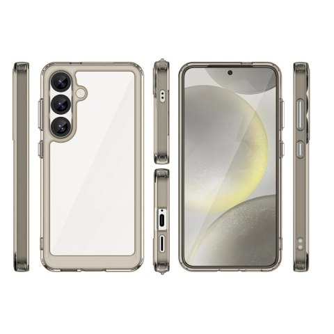 Etui Outer Space Case na Samsung Galaxy S25 Edge pokrowiec z elastyczną ramką - półprzezroczyste, czarne