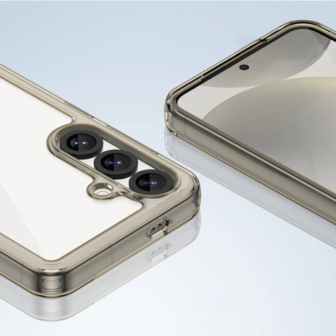 Etui Outer Space Case na Samsung Galaxy S25 Edge pokrowiec z elastyczną ramką - półprzezroczyste, czarne