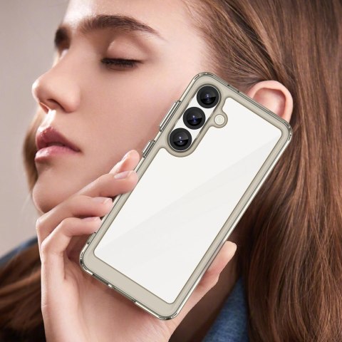 Etui Outer Space Case na Samsung Galaxy S25 Edge pokrowiec z elastyczną ramką - półprzezroczyste, czarne