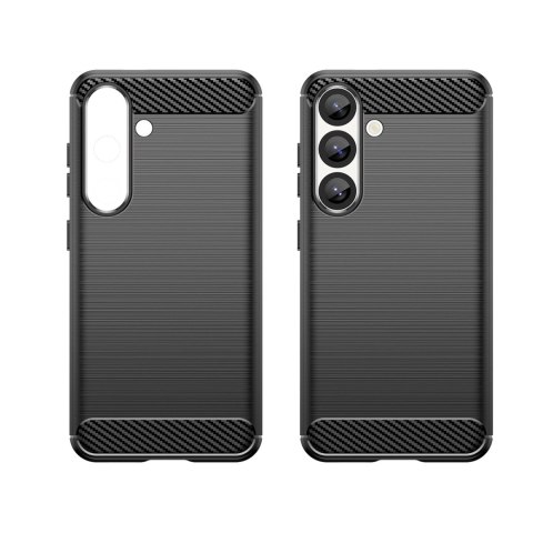 Etui silikonowe Carbon Case na Samsung Galaxy S25 Edge - czarne